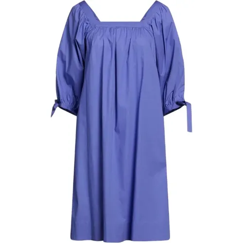 Violette Midi-Kleid mit 3/4 Ärmeln , Damen, Größe: S - Rosso35 - Modalova