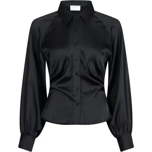 Sateen Shirt with Raglan Sleeves , female, Sizes: L, S, XS, M, XL - NEO NOIR - Modalova