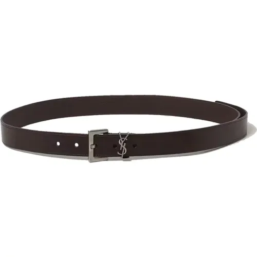 Cassandre Leather Belt , unisex, Sizes: 105 CM - Saint Laurent - Modalova