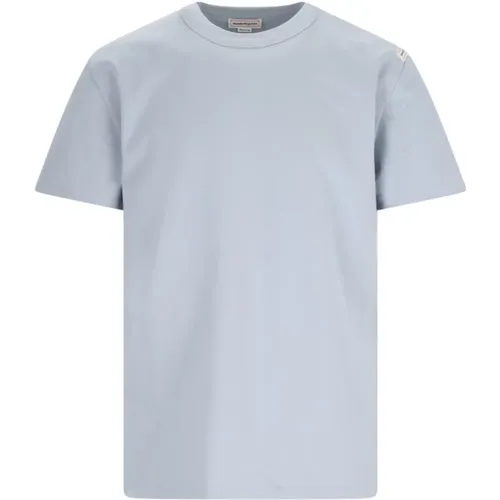 Blaues Casual T-Shirt mit Logo , Herren, Größe: 2XL - alexander mcqueen - Modalova