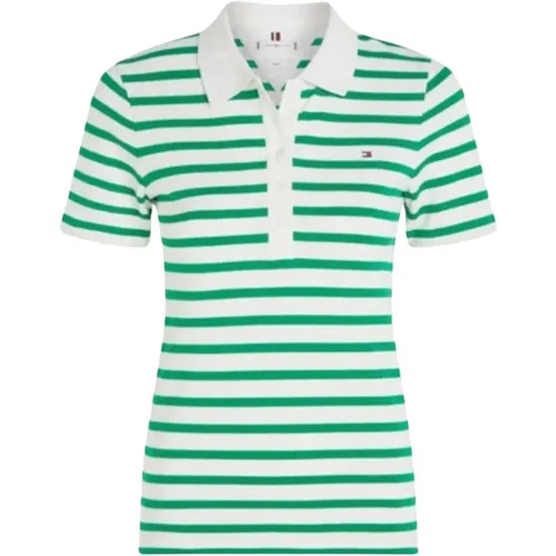 Gestreiftes Poloshirt für Damen , Damen, Größe: S - Tommy Hilfiger - Modalova