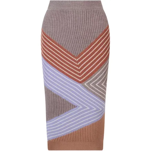 Geometric Wool Skirt , female, Sizes: 3XS - Stella Mccartney - Modalova