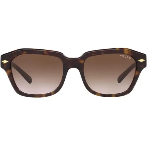 Havana/Burgundy Shaded Sunglasses , female, Sizes: 52 MM - Vogue - Modalova