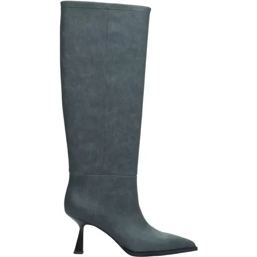 Graue Kniehohe Stiletto-Stiefel Er00113873 , Damen, Größe: 36 EU - Estro - Modalova