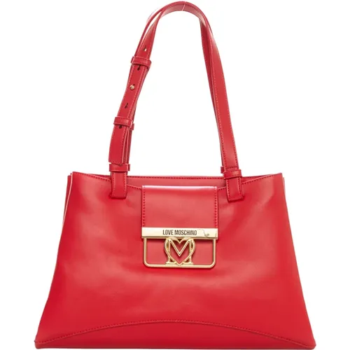 Three Compartment Shopping Bag , female, Sizes: ONE SIZE - Love Moschino - Modalova