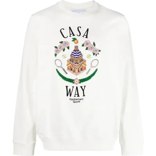 Embroidered Sweatshirt with Casa Way Motif , male, Sizes: L - Casablanca - Modalova