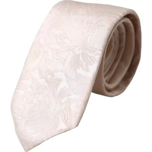 Off Floral Silk Adjustable Men's Tie , male, Sizes: ONE SIZE - Dolce & Gabbana - Modalova