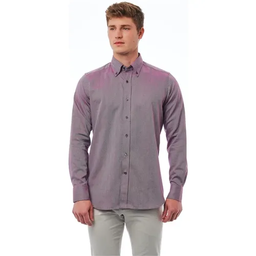 Reguläres Button-Down-Hemd , Herren, Größe: XL - Bagutta - Modalova