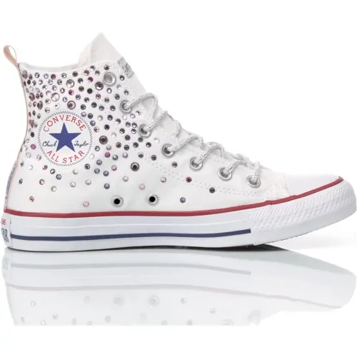 Handgemachte Weiße Violette Sneakers , Damen, Größe: 40 EU - Converse - Modalova