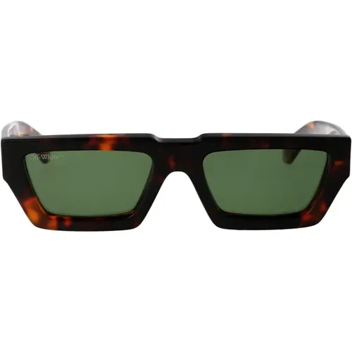 Manchester Sonnenbrille für Stilvolle Männer , unisex, Größe: 54 MM - Off White - Modalova