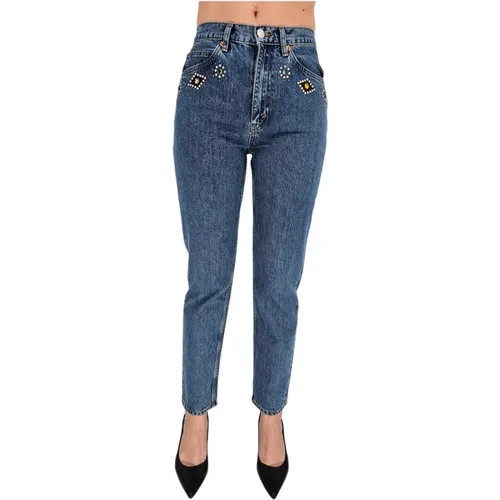 Indigo Jeweled Stone Jeans , female, Sizes: W26 - Re/Done - Modalova