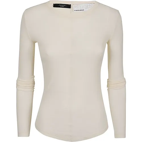 Ivory Cotton Basic Sweater , female, Sizes: L - Max Mara Weekend - Modalova