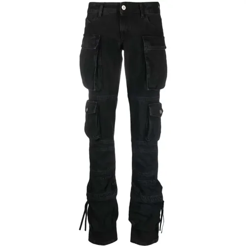 Slim-fit Jeans,Schwarze Cargo-Jeans für Frauen - The Attico - Modalova