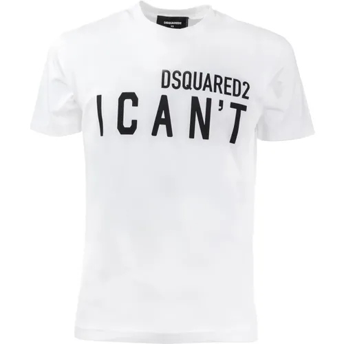 Baumwoll T-Shirt , Herren, Größe: 2XL - Dsquared2 - Modalova