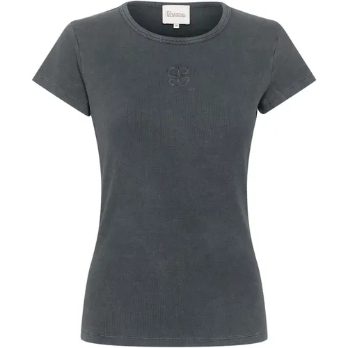 Schwarzes Tee Toppe & T-Shirts , Damen, Größe: L - My Essential Wardrobe - Modalova