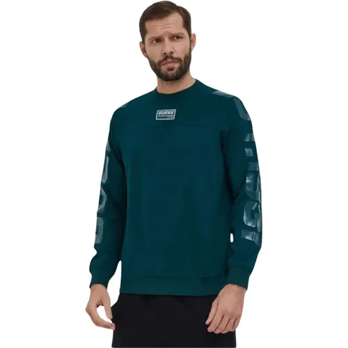 Rundhals-Sweatshirt , Herren, Größe: S - Guess - Modalova