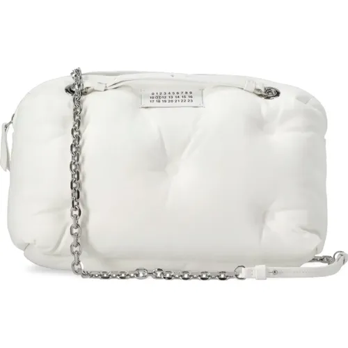 Leather Shoulder Bag with Chain Handles , female, Sizes: ONE SIZE - Maison Margiela - Modalova