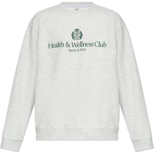 Sweatshirt aus der H&W Crest - Heather Kollektion , unisex, Größe: M - Sporty & Rich - Modalova