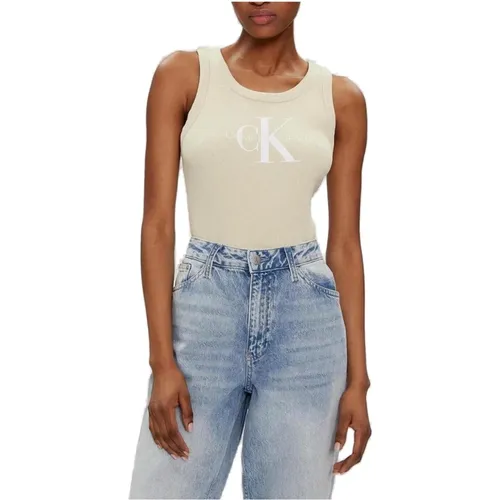 Bio-Baumwoll-Damen Tank Top , Damen, Größe: L - Calvin Klein Jeans - Modalova