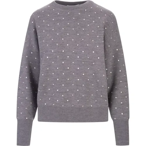 Crystal Embellished Grey Sweater , female, Sizes: S, M, L - Paco Rabanne - Modalova