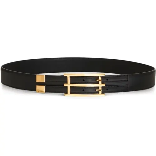 Leather Belt with Gold Buckle , female, Sizes: 85 CM, 80 CM - ETRO - Modalova