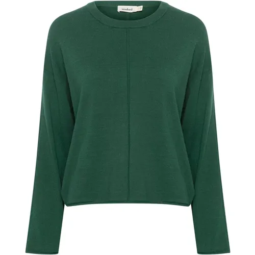 Boxy Crew-Neck Strick Rain Forest - Soaked in Luxury - Modalova