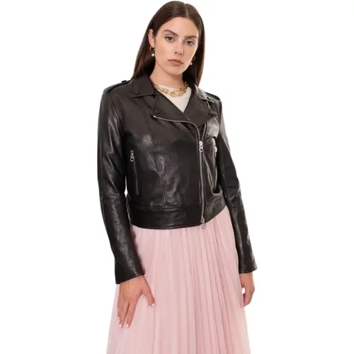 Leather Jacket , female, Sizes: M - Kaos - Modalova