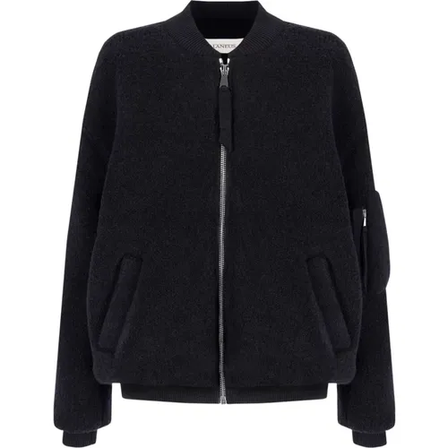 Oversized Bomber Jacket In Bouclé Merino Wool , female, Sizes: 2XS, S - Laneus - Modalova