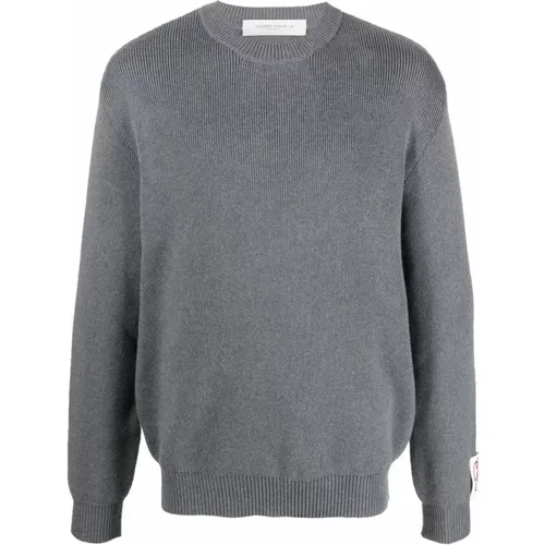 Grey Logo-Patch Sweatshirt , male, Sizes: M, S - Golden Goose - Modalova