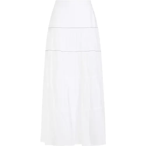 Cotton Voile Skirt , female, Sizes: 2XS, XS - PESERICO - Modalova