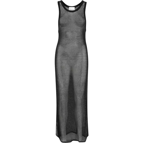 Schwarzes Metallic-Strickkleid - My Essential Wardrobe - Modalova