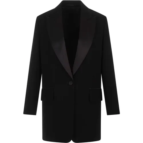 Schwarzer Tuxedo Mantel Oversize Volumen - Max Mara - Modalova