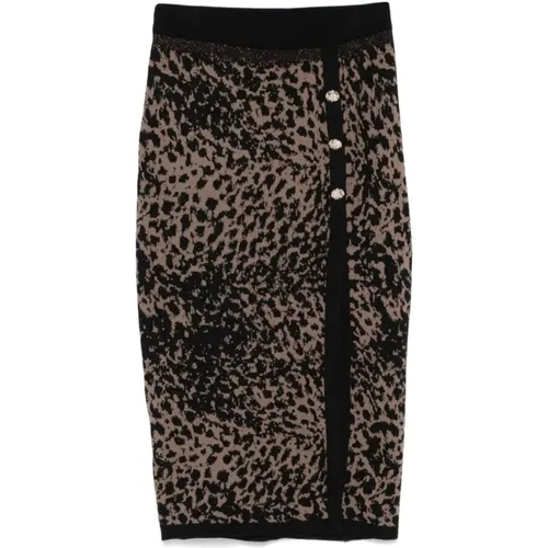 And Black Fitted Midi Skirt , female, Sizes: L - Liu Jo - Modalova