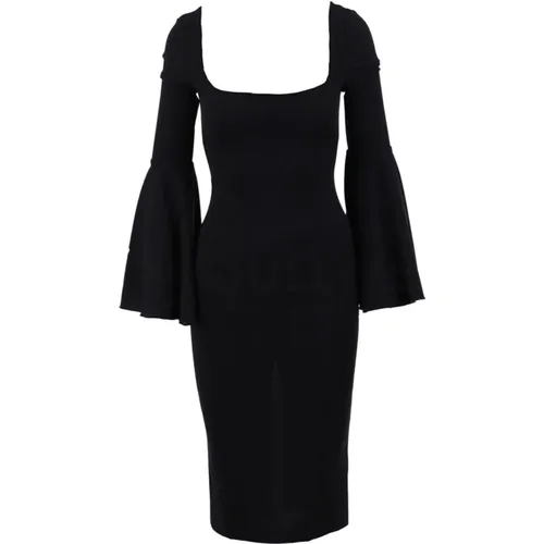 Schwarzes Midi-Kleid für Damen , Damen, Größe: S - Aniye By - Modalova