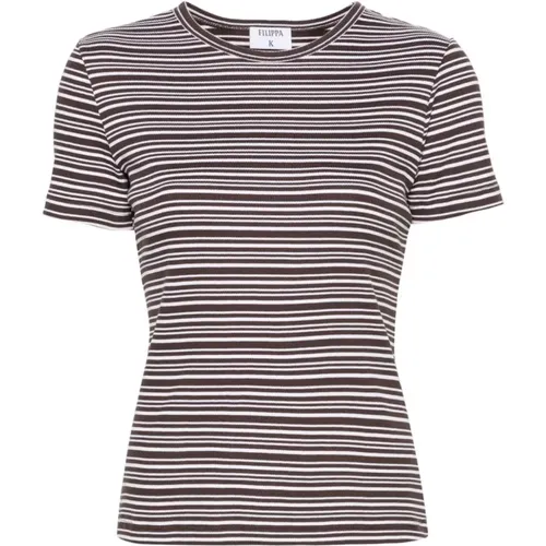 Braun Gestreiftes T-Shirt , Damen, Größe: M - Filippa K - Modalova