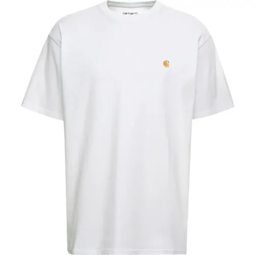 Weiße T-Shirts und Polos mit Besticktem Logo , Herren, Größe: L - Carhartt WIP - Modalova