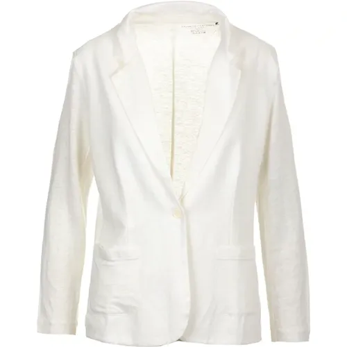 Weiße Klassische Jacken , Damen, Größe: L - majestic filatures - Modalova