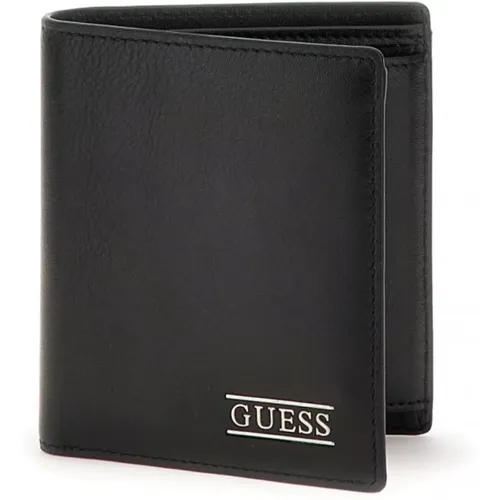 Schwarze PU-Leder Brieftasche - Boston , Herren, Größe: ONE Size - Guess - Modalova