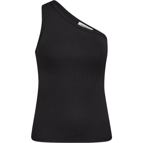 Geripptes Tanktop Schwarz , Damen, Größe: S - Co'Couture - Modalova