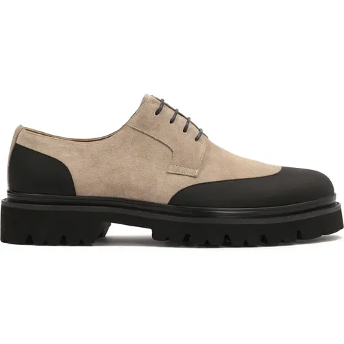 Beige und schwarze Herren Derby Schuhe , Herren, Größe: 42 EU - Kazar - Modalova