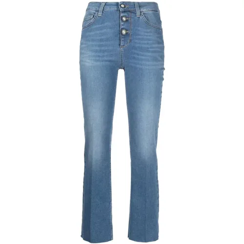 Blaue Mid-Rise Slim-Fit Cropped Jeans , Damen, Größe: W31 - Liu Jo - Modalova