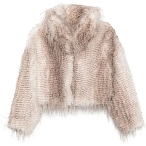 Faux-Fur Klassischer Kragen Mantel,Natürliche Mäntel für Frauen - Blugirl - Modalova