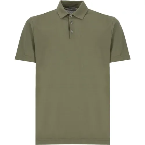 Grünes IceCotton Polo-Shirt für Männer , Herren, Größe: 2XL - Zanone - Modalova