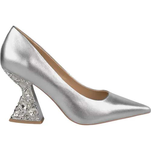 Pointed Toe Leather Pumps with Embellished Heel , female, Sizes: 3 UK - Alma en Pena - Modalova