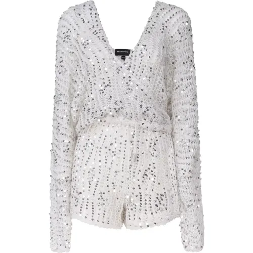 Silver Crochet Pearl Dress V-neckline , female, Sizes: XS - Retrofête - Modalova
