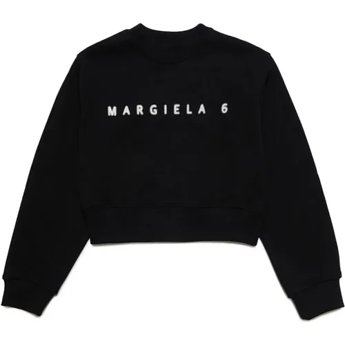 Cropped Sweatshirt mit Pixel-Effekt - MM6 Maison Margiela - Modalova