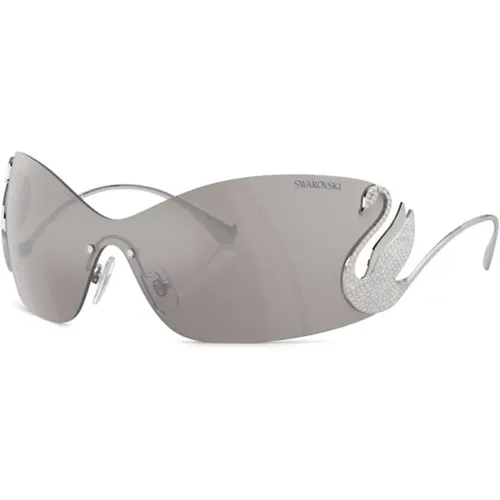 Silver Sunglasses with Original Case , female, Sizes: 34 MM - Swarovski - Modalova
