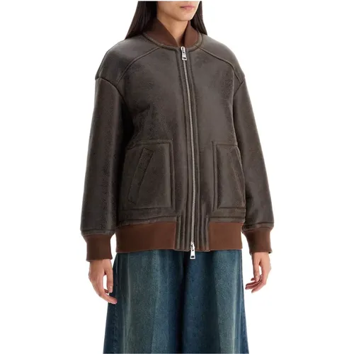 Shearling Bomberjacke mit Doppelreißverschluss - Blancha - Modalova