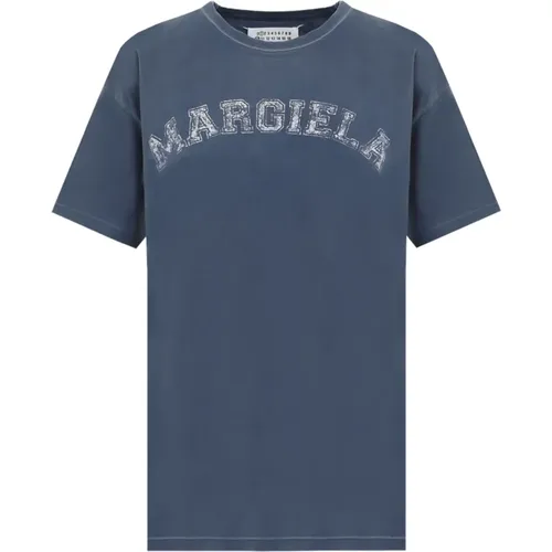 Blaues Tshirt , Damen, Größe: M - Maison Margiela - Modalova