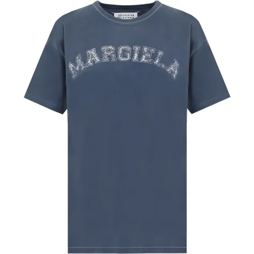 Blaues Tshirt , Damen, Größe: S - Maison Margiela - Modalova